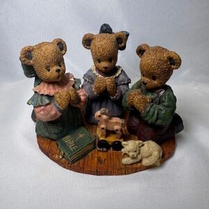 Young's Inc Berry Hill Bears Praying Figurine 1997 Matthew 18:20 Religious Decor